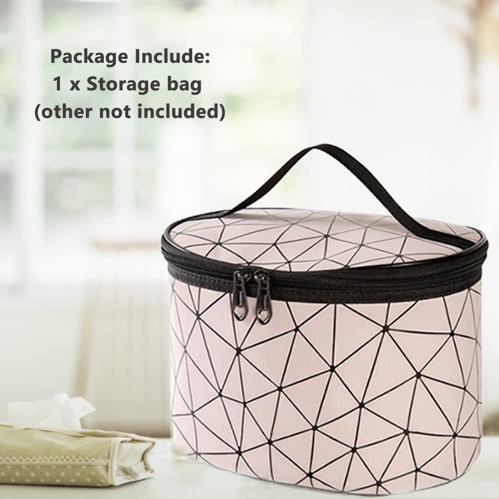 Caja de almacenamiento para pelucas, estuche de viaje, organizador de herramientas de maquillaje portátil para guardar postizos, accesorios para el cabello, 8,7" de largo x 5,7" de alto