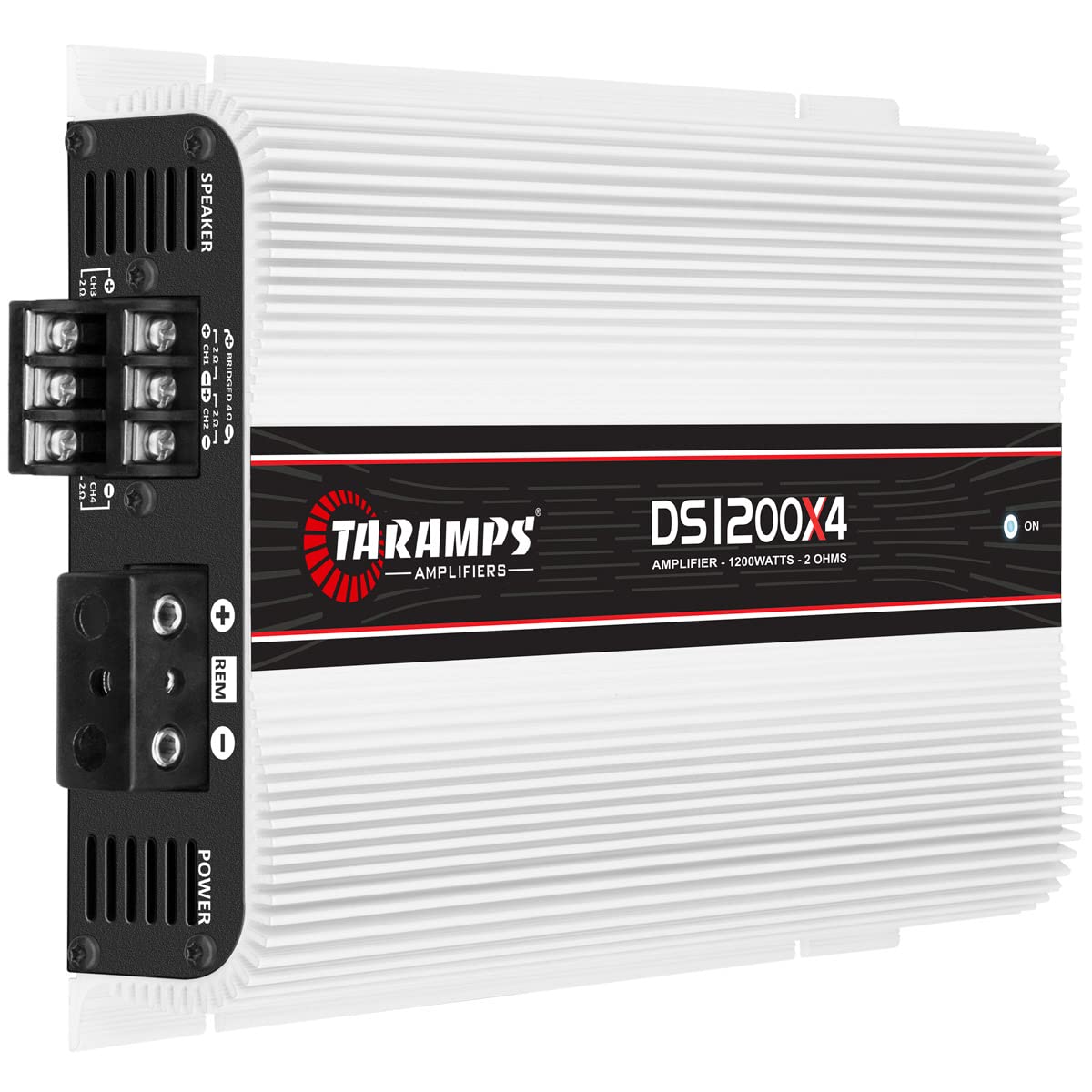Amplificador de Audio para Coche Taramps DS 1200 x 4 2 Ohmios 4 Canales 1200 Vatios RMS Clase D Rango Completo
