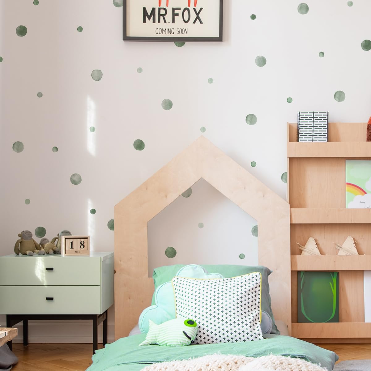 HJKlove 330 Calcomanías De Pared Con Puntos De Acuarela, Pegatinas De Pared De Lunares Bohemios Con Arcoíris Para Habitación De Niños, Decoración Multicolor