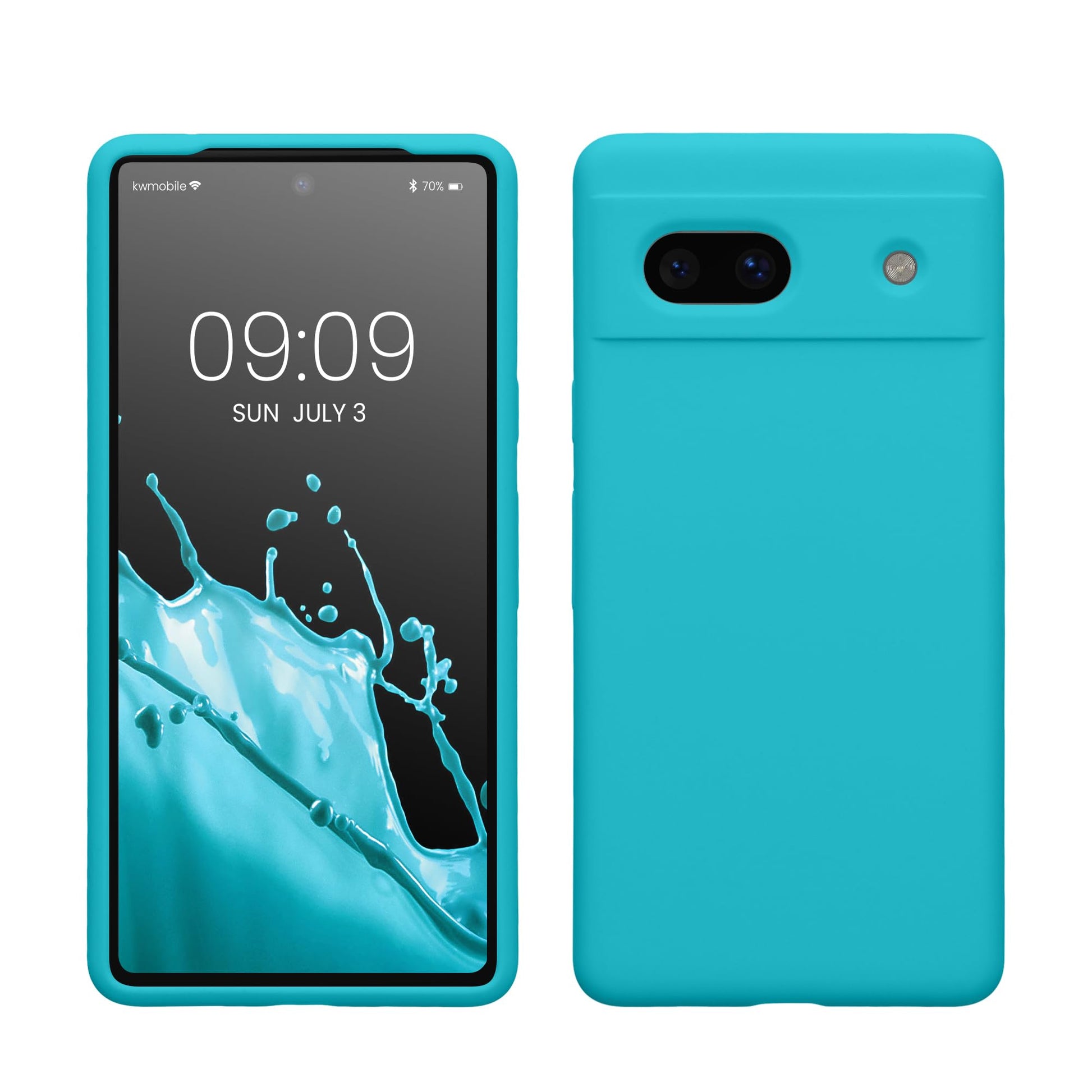 kwmobile Carcasa Compatible con Google Pixel 7a Funda - Case TPU y Silicona antigolpes - Apto Carga inalámbrica - Glaciar Cool