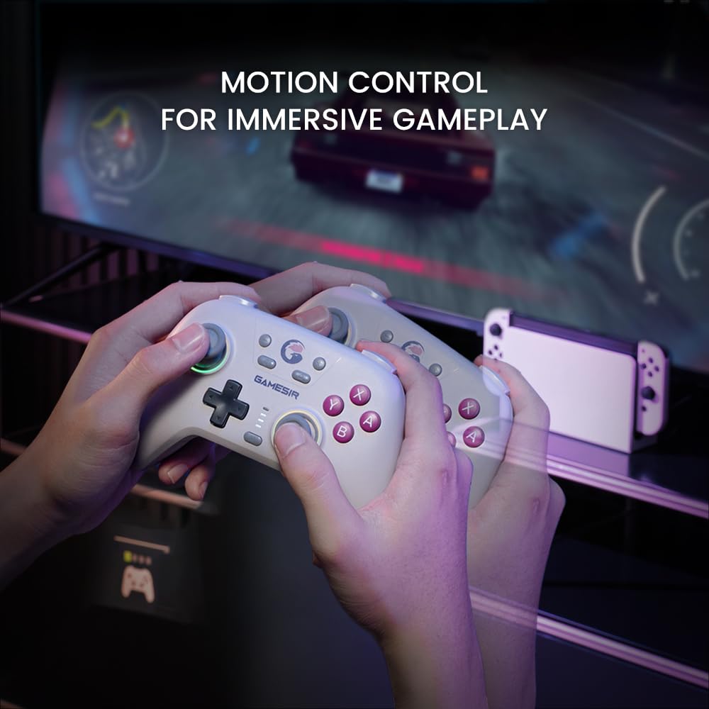 GameSir Nova - Controlador inalámbrico Pro para interruptor/Lite/OLED, Controladores de interruptor con efecto Hall JoySticks, LED RGB, recargable de 1200 mAh, turbo, programable, control de