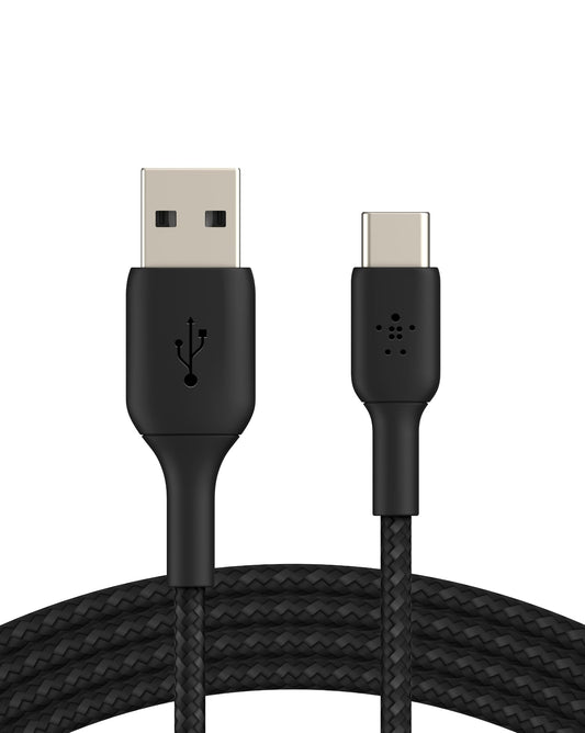 Belkin CAB002bt1MBK Cable Braided USB-C to USB-A 1M Negro