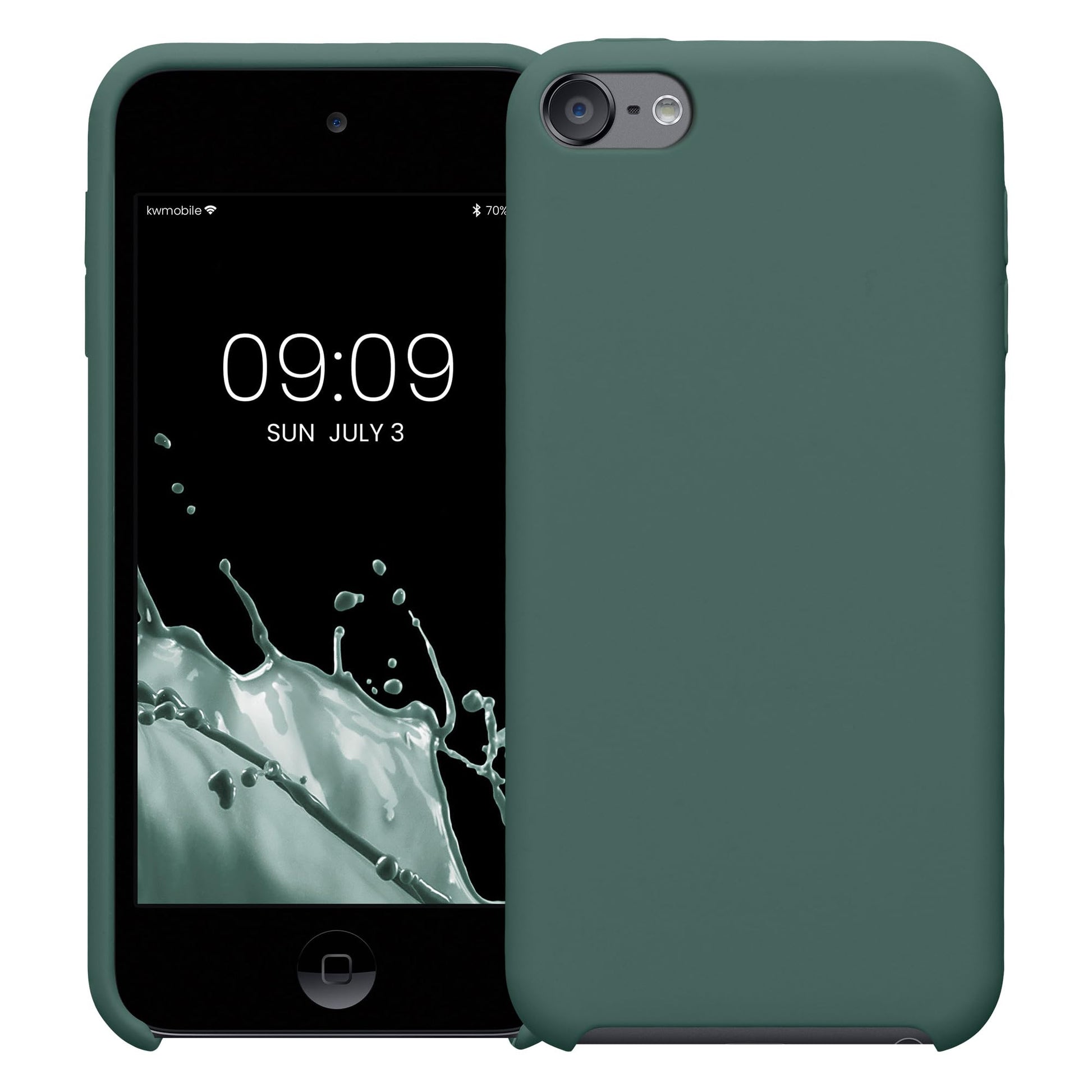 kwmobile Carcasa Compatible con Apple iPod Touch 6G / 7G (6a y 7a generación) - Funda Protectora de Silicona - Case Trasero en Verde Bosque