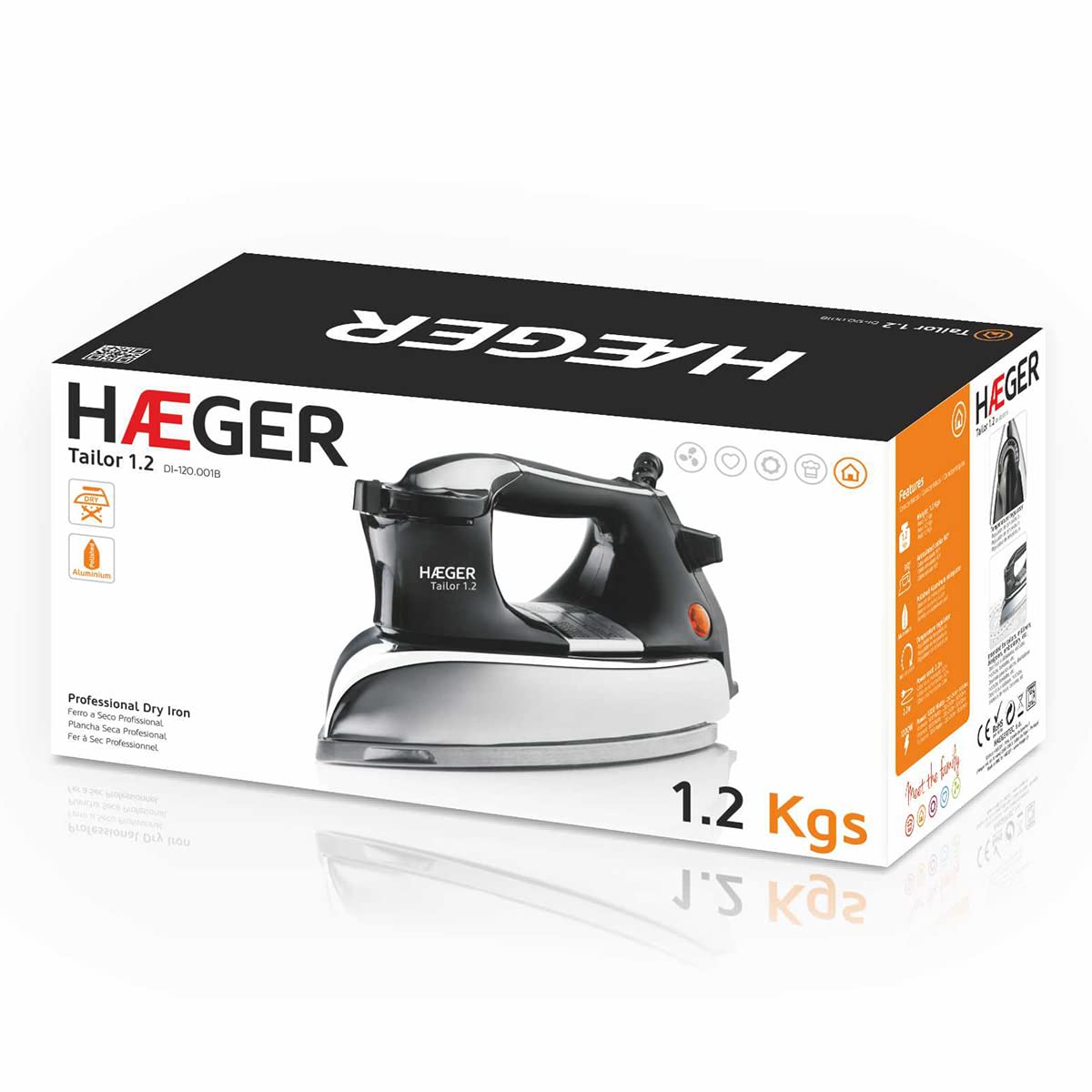 HAEGER TAILOR - Plancha en seco (1,2-1200 W, 1,2 kg)