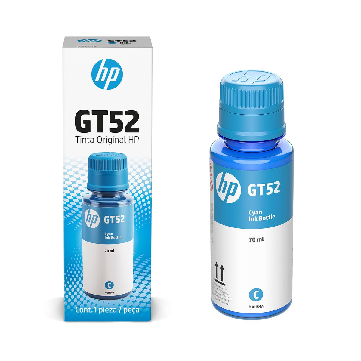 Botella de Tinta HP Cian GT52 Original para DeskJet e Ink Tank Series