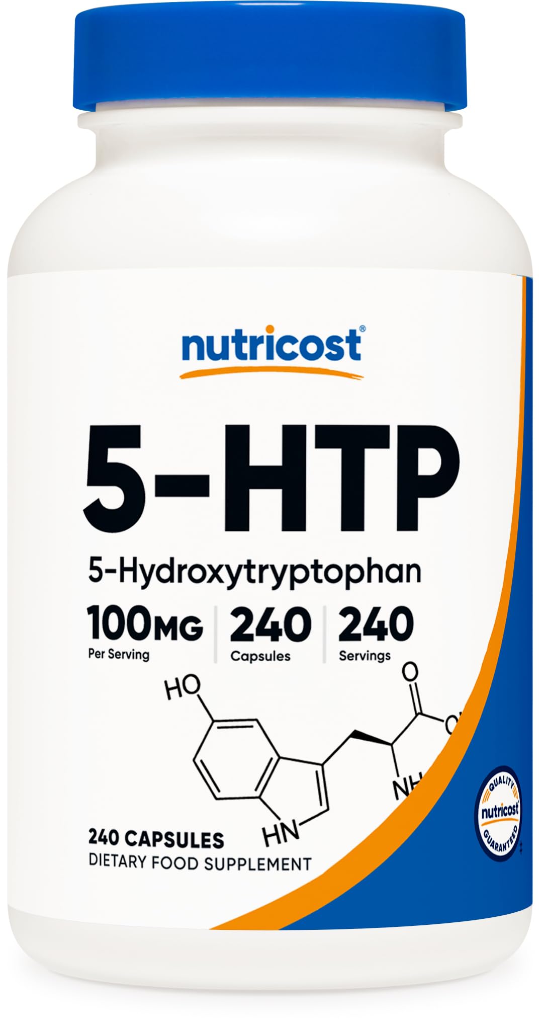 Suplemento Nutricost 5-HTP 100mg 240 Cápsulas Efectivas
