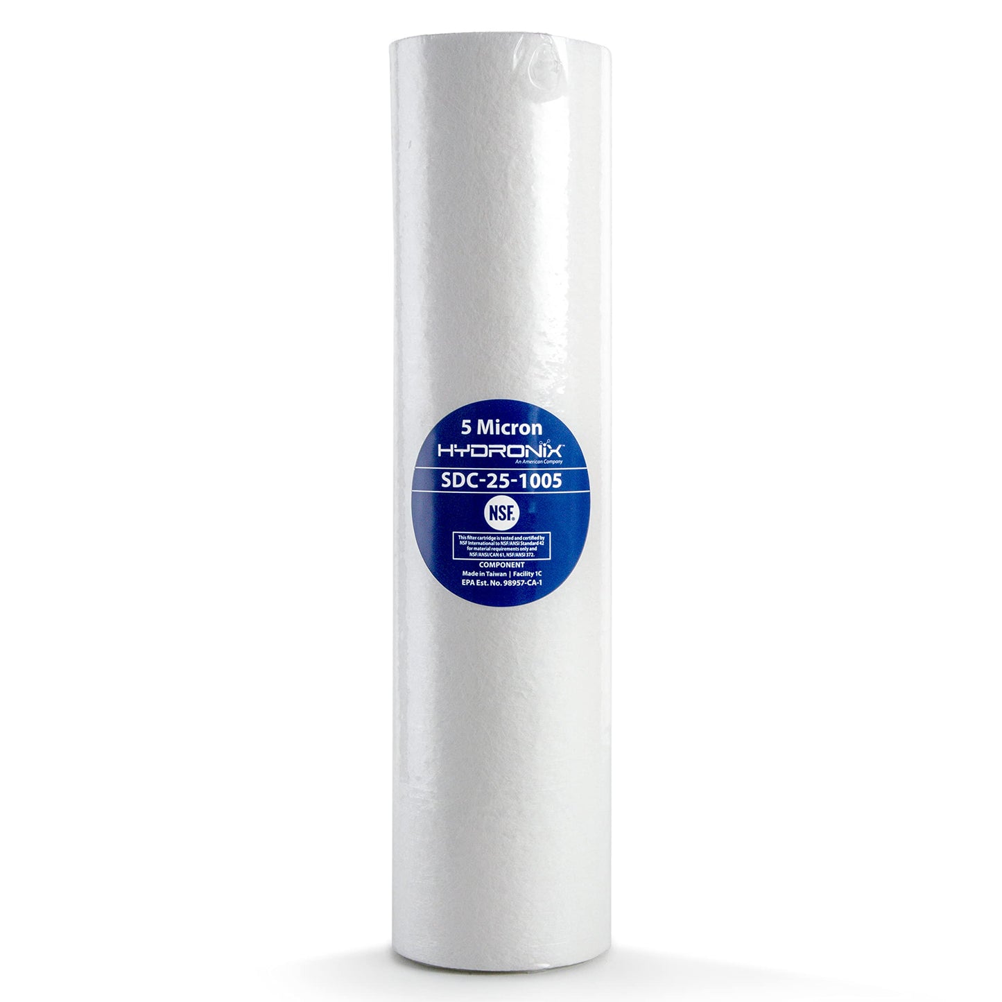 Hydronix SDC-25-1005 Whole House RO Reverse Osmosis Sediment Water Filter Cartridge, 5 micron, 2.5" x 10"