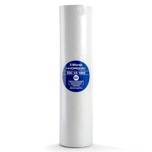 Hydronix SDC-25-1005 Whole House RO Reverse Osmosis Sediment Water Filter Cartridge, 5 micron, 2.5" x 10"