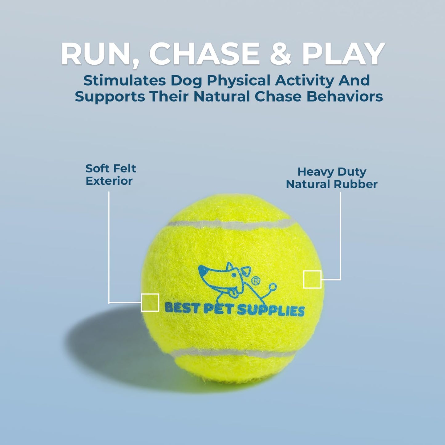 Best Pet Supplies - Juguetes de Tenis chirriantes para Perros, Paquete de 4, Juguetes interactivos de Alta Resistencia para lanzar y Buscar, apoya el Ejercicio y el Entrenamiento de Comportamiento