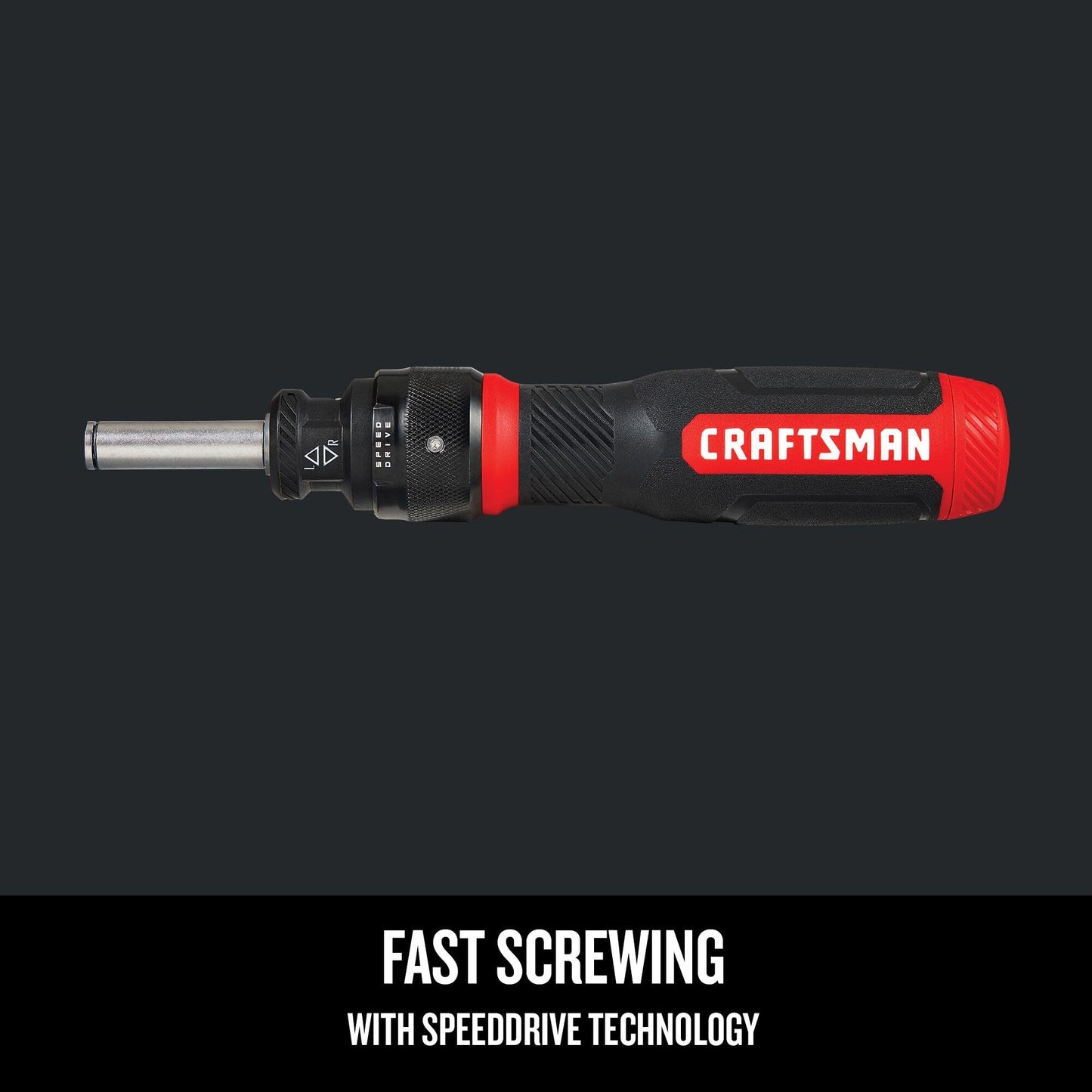 CRAFTSMAN - Destornillador de carraca, SpeedDrive, puntas de doble punta de 2 pulgadas, mango con capacidad para hasta 6 puntas (CMHT68129)