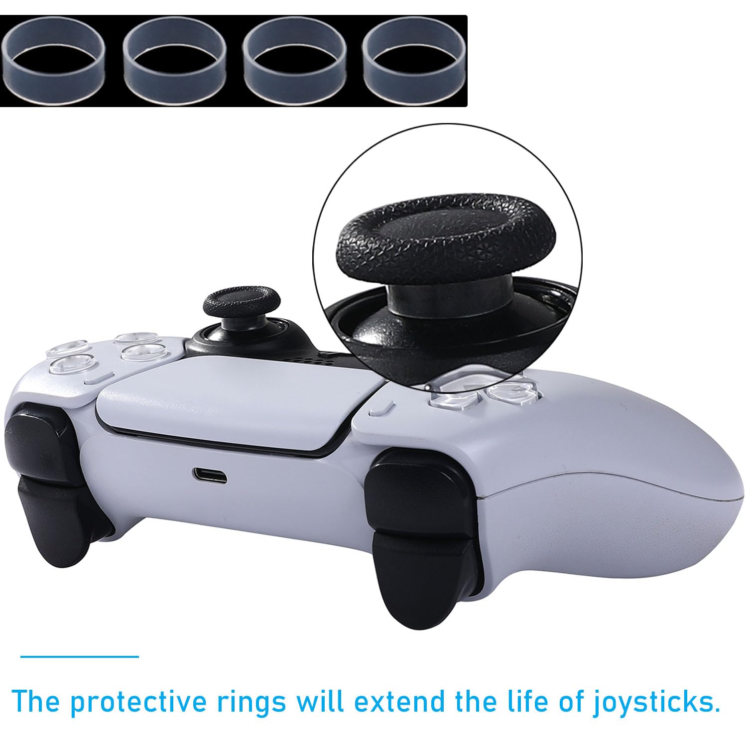 Ikpek 4 Pack Joysticks for DualSense PS5 TMR Electromagnetic Joystick Replacement for Sony PlayStation 5 PS5 Controller Anti-Drift Sticks with Repair Accessories Parts