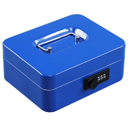 Caja Fuerte de Acero xydled Azul con Cerradura de Combinación y Bandeja Extraíble Mediana