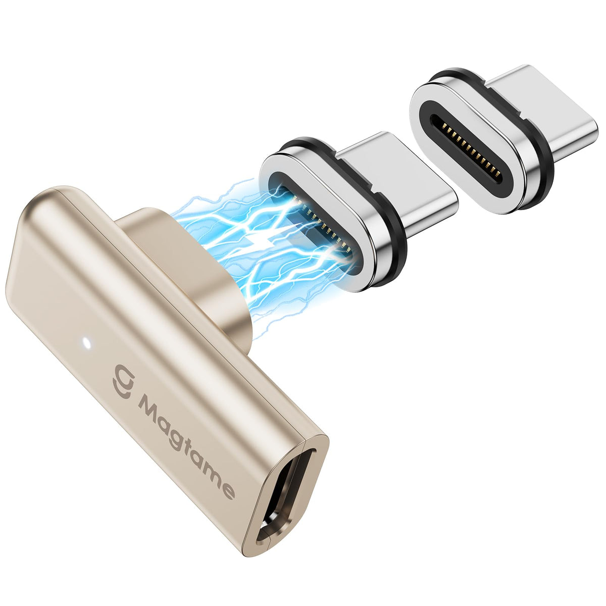Adaptador USB C Magtame Ángulo Recto Magnético 240W 40Gbps 4K 2 en 1
