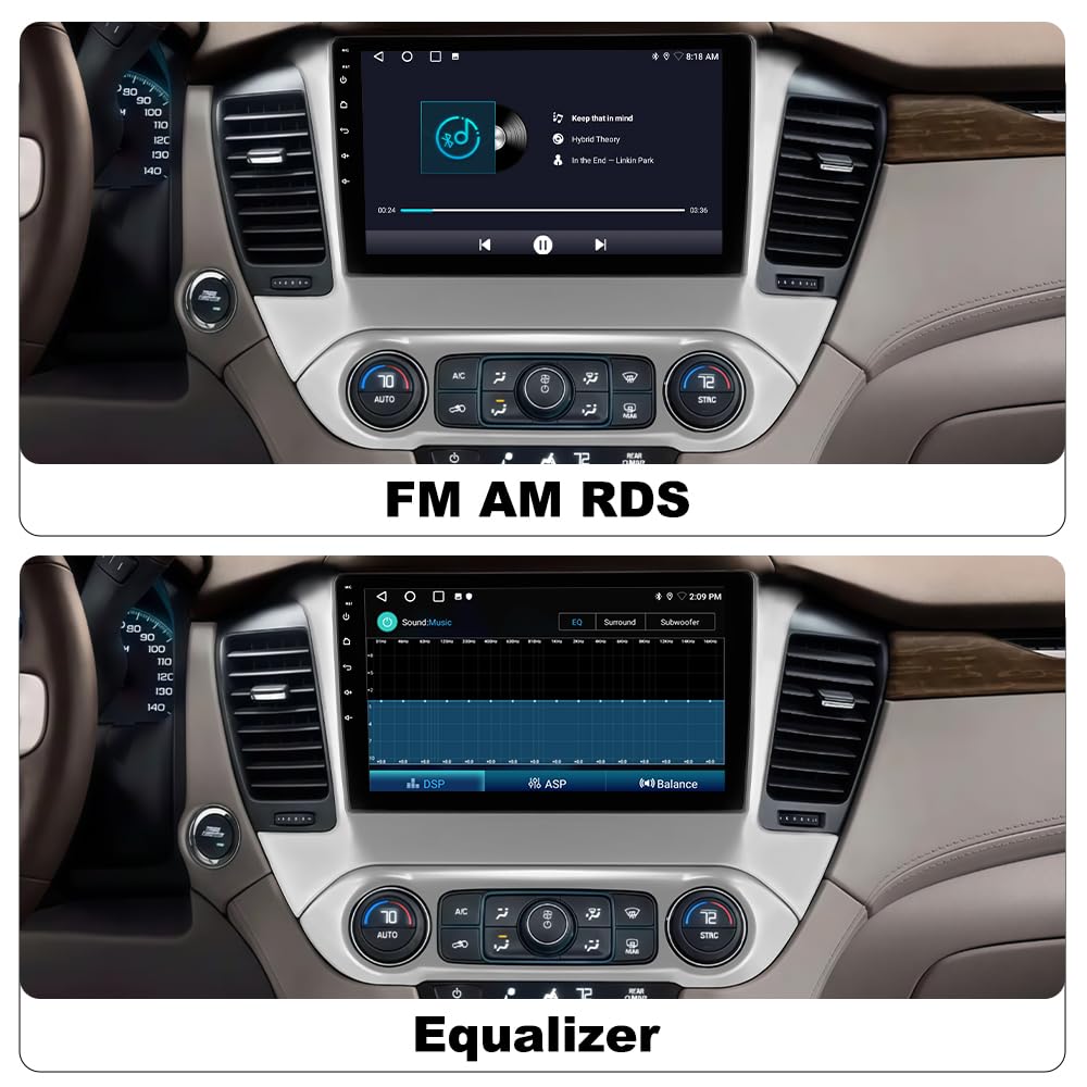 Solvitek - Radio de coche de 10.1 pulgadas para Chevy Suburban Tahoe Yukon 2015-2019