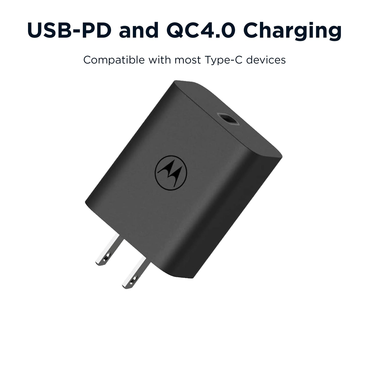 Cargador USB-C TurboPower 30 Motorola Negro Sin Cable