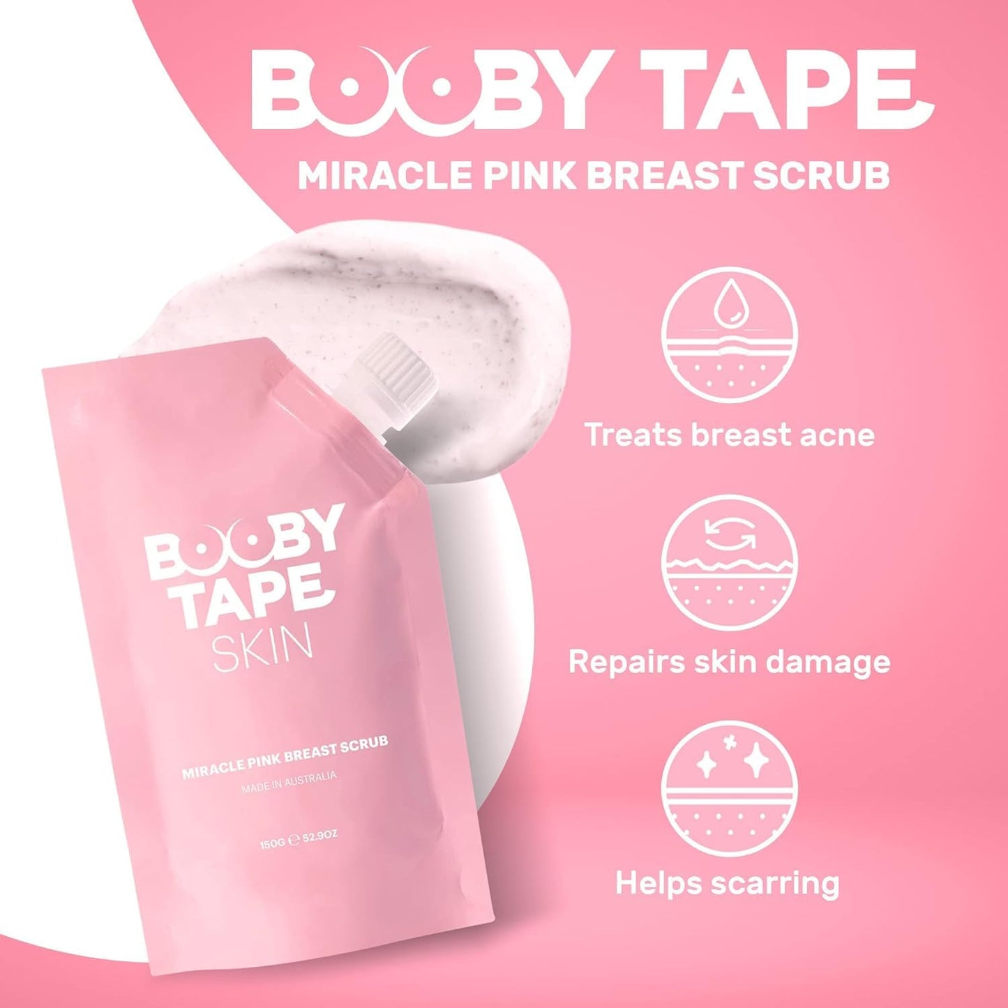 Booby Tape - Miracle Pink - Exfoliante de pecho para mujer