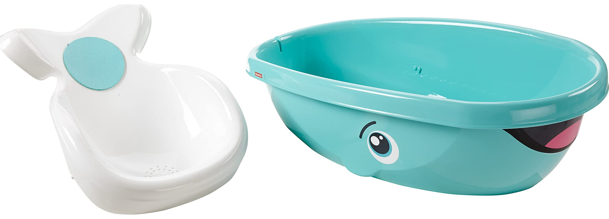 FISHER-PRICE, Ballena Hora del Baño, Bañera para Bebés, Baby, Etapa de Desarrollo, Incluye un cómodo asientos y un suave reposacabezas de espuma, Cabe en la mayoría de las bañeras y lavabos