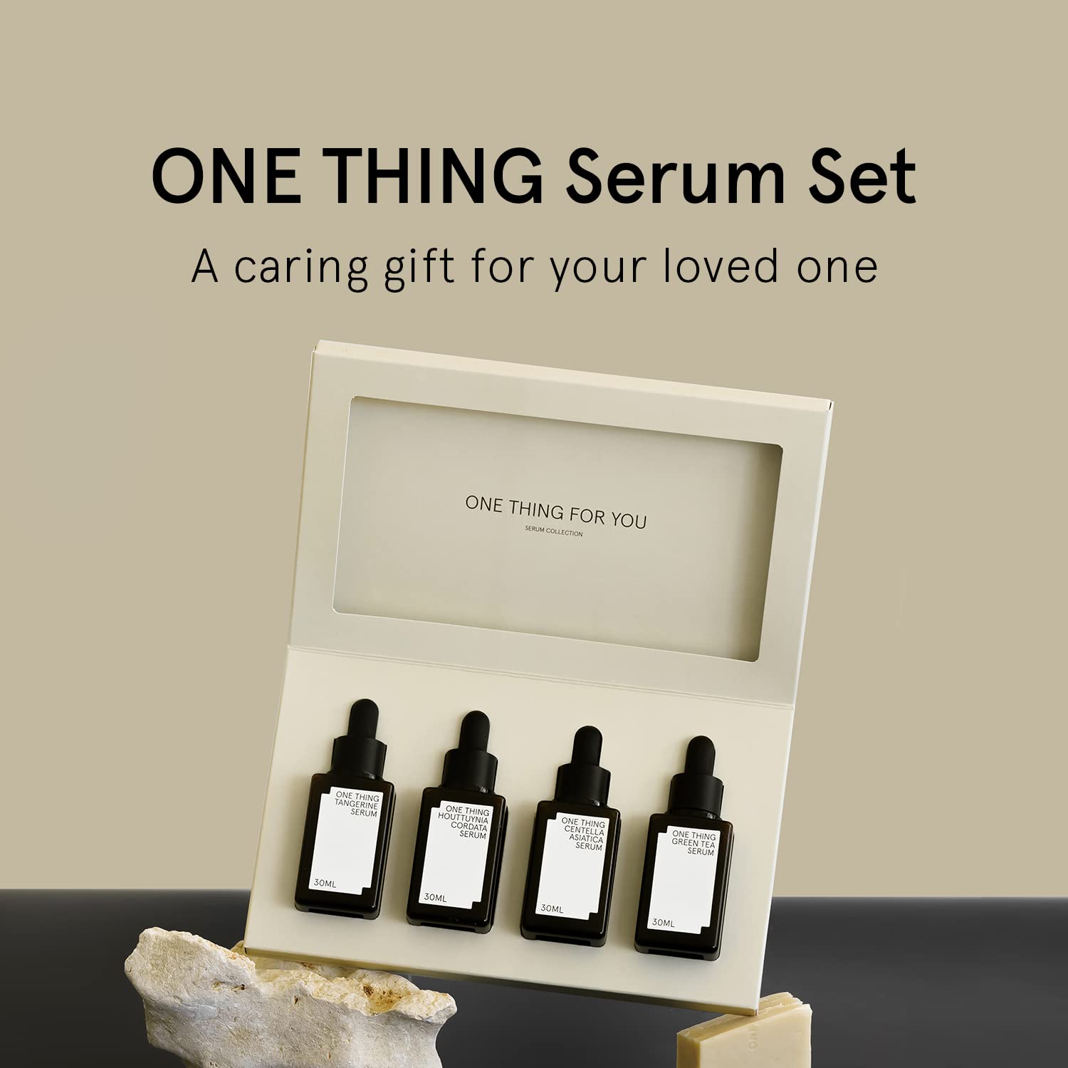 ONE THING Juego de suero de 1 onza líquida. * 4 piezas | Kit de cuidado de la piel de ampolla facial vegana, juego para preocupaciones específicas del cuidado de la piel, calmante hidratante iluminador, cuidado de la piel coreano