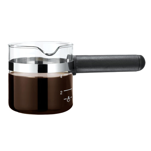 CAFÉ BREW COLLECTION Jarra de repuesto universal de vidrio expreso, jarra de repuesto para máquina de expreso Medelco, jarra de repuesto negra de 4 tazas para Hamilton Beach, Mr.Coffee, Breville