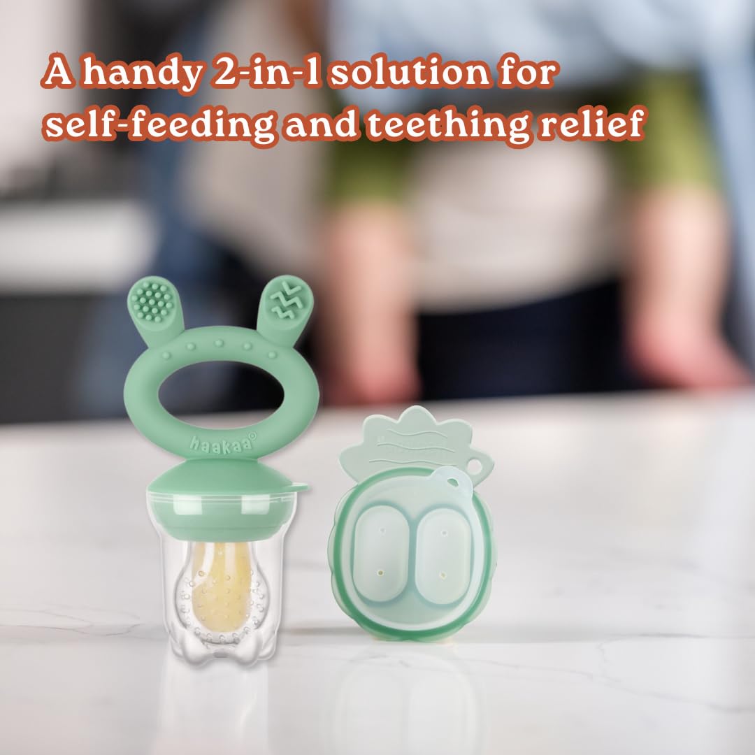 Haakaa Mini Combo alimentador para bebé para introducir nuevos sabores + bandeja para congelar de silicon sin BPA
