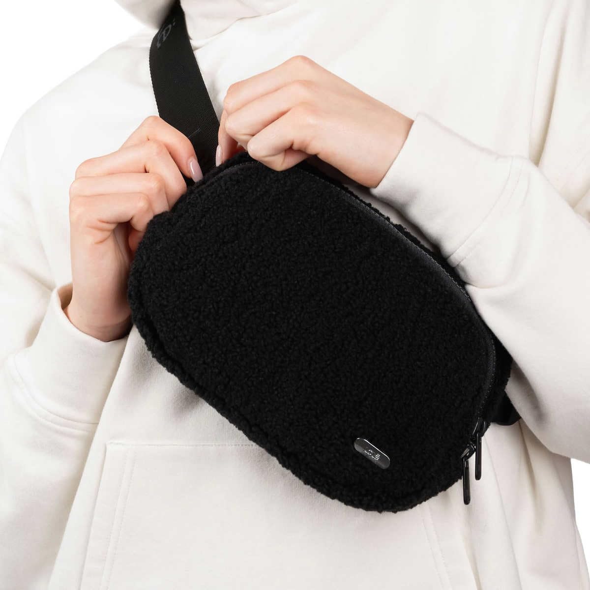 Lole - Bolsa de cinturón Sherpa Unisex, Negro, Negro, Ajustable, multiusos