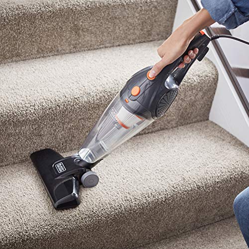 BLACK+DECKER Aspiradora Vertical, Gris metálico con Naranja