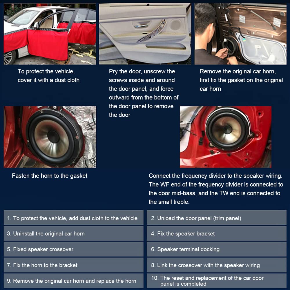DriSentri - Altavoces coaxiales de alta fidelidad de 2 vías de 5 pulgadas y 500 W para coche, puerta de vehículo, audio automático, música estéreo, rango completo