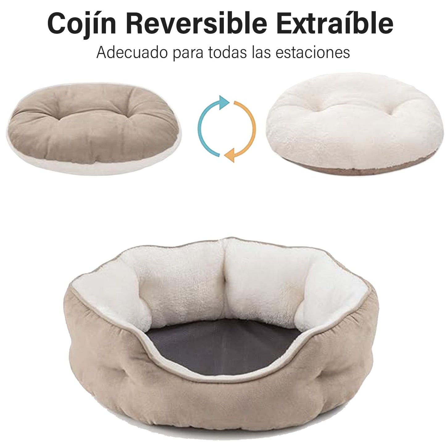 Cama OPUEW Caqui Antideslizante Terciopelo Comodidad para Perros y Gatos Pequeños
