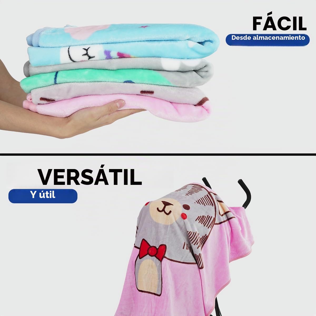 Cobija para Bebe Ligera Caliente de Textura Suave Ideal para Transportar - Manta Frazada para Bebes Ligera Envolvente Versatil y Practica para Viajar 100 x 140 CM