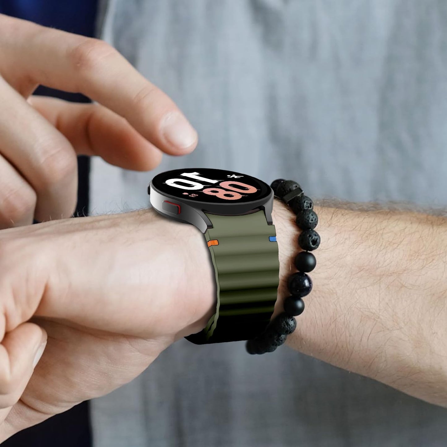 Correa TIMELI Negro Compatible para Samsung Galaxy Watch Extensible