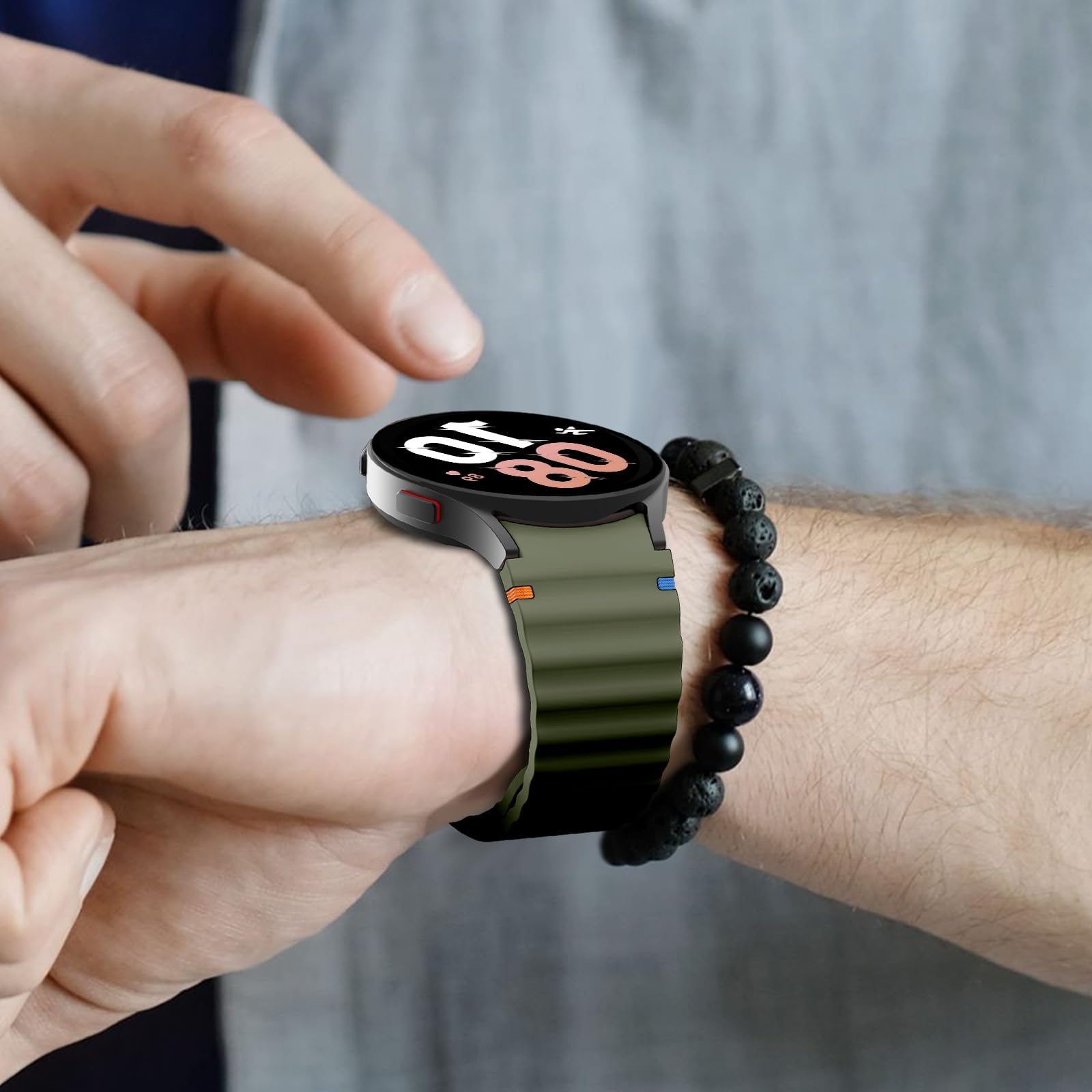 Correa TIMELI Negro Compatible para Samsung Galaxy Watch Extensible