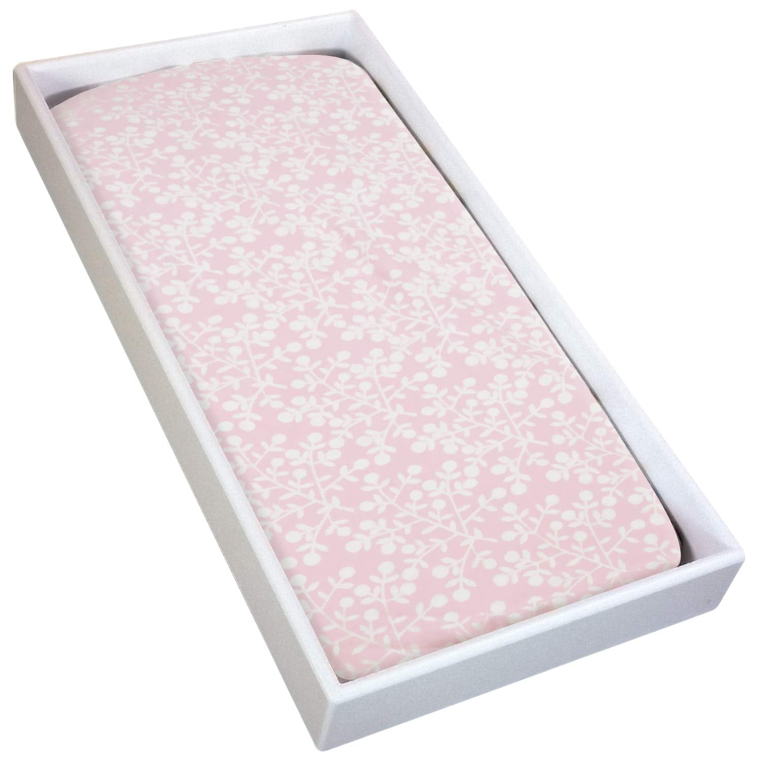 Kushies Funda para cambiador de 1 pulgada, 100% algodón transpirable, fabricado en Canadá, bayas rosas