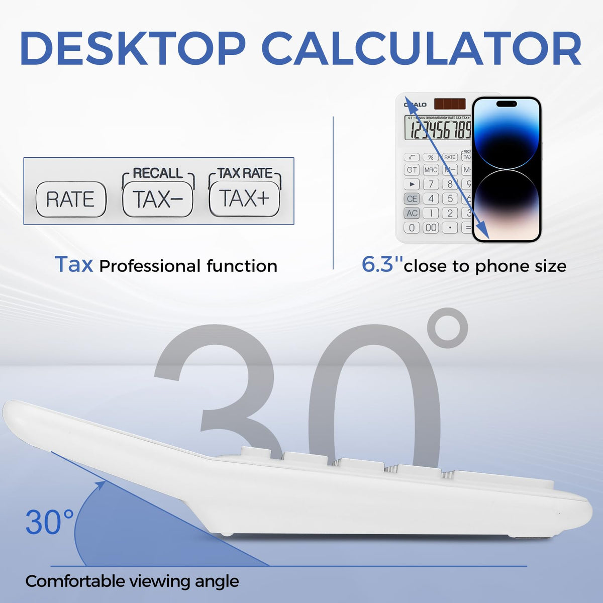 Calculadora de Escritorio con Pantalla LCD Grande de 12 Dígitos y Botón Grande para Oficina y Hogar