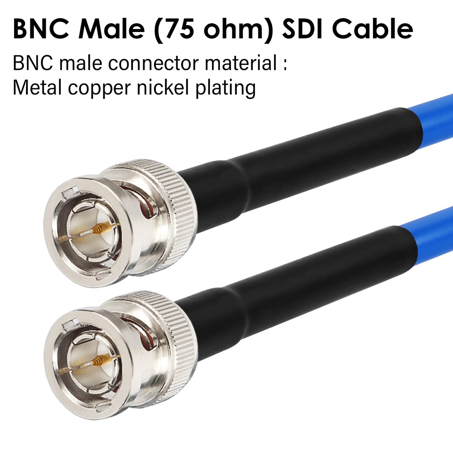 XRDS - Cable de RF 12G SDI de 1 Pie, 75ohm BNC Compatible Con HD-SDI/3G/6G/12G-SDI/4K/8K Para Cámara de Seguridad y Convertidor de Video