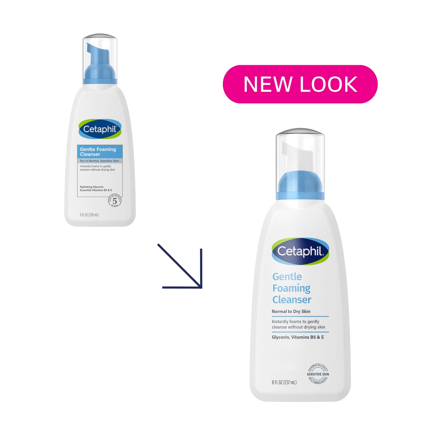 Cetaphil Cetaphil Gentle Goaming Cleanser, Fragrance-free, 8 ounce, Paquete de 2