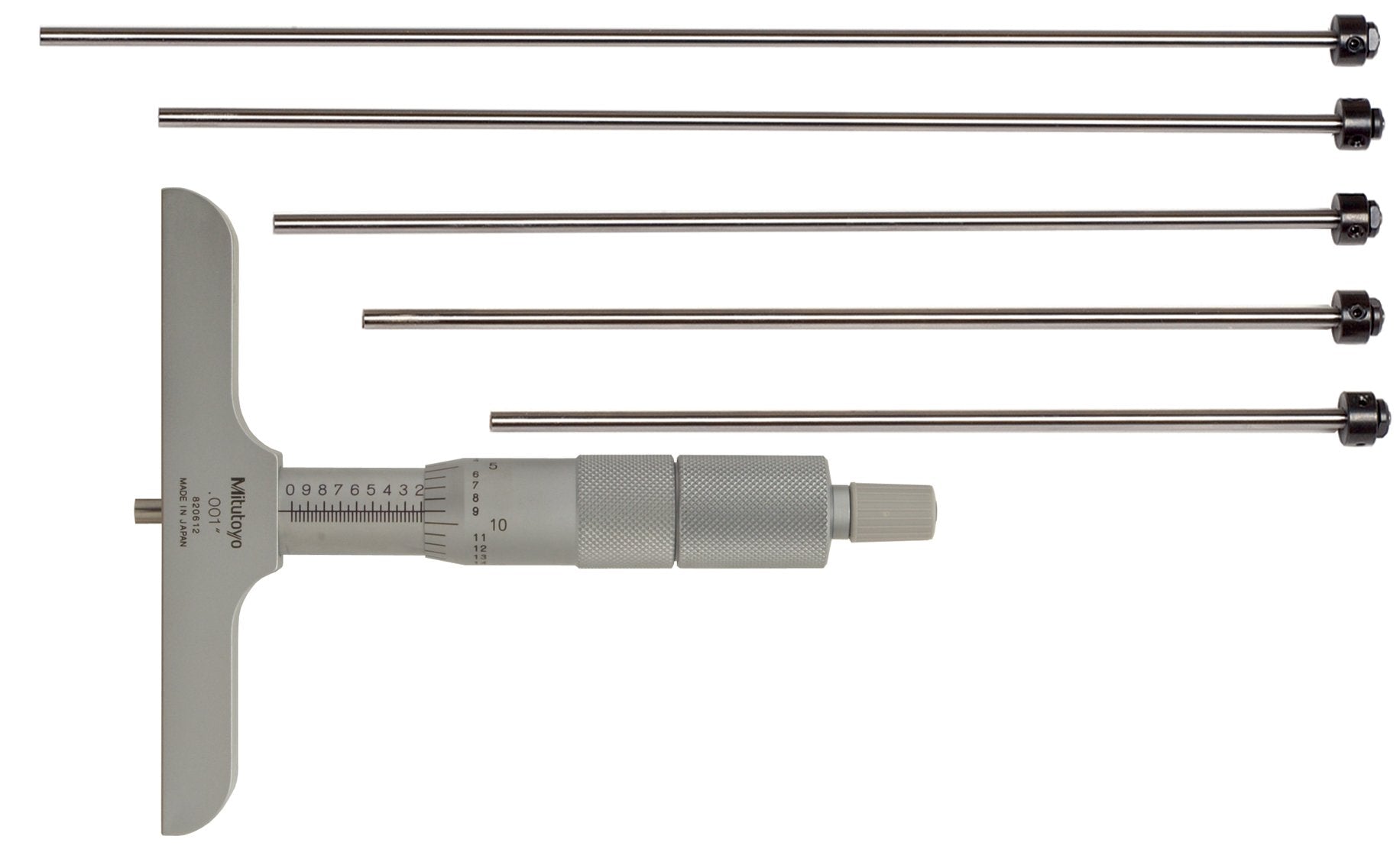 Micrómetro De Profundidad Mitutoyo 129-132 0 a 6 Pulgadas Base 4 Pulgadas
