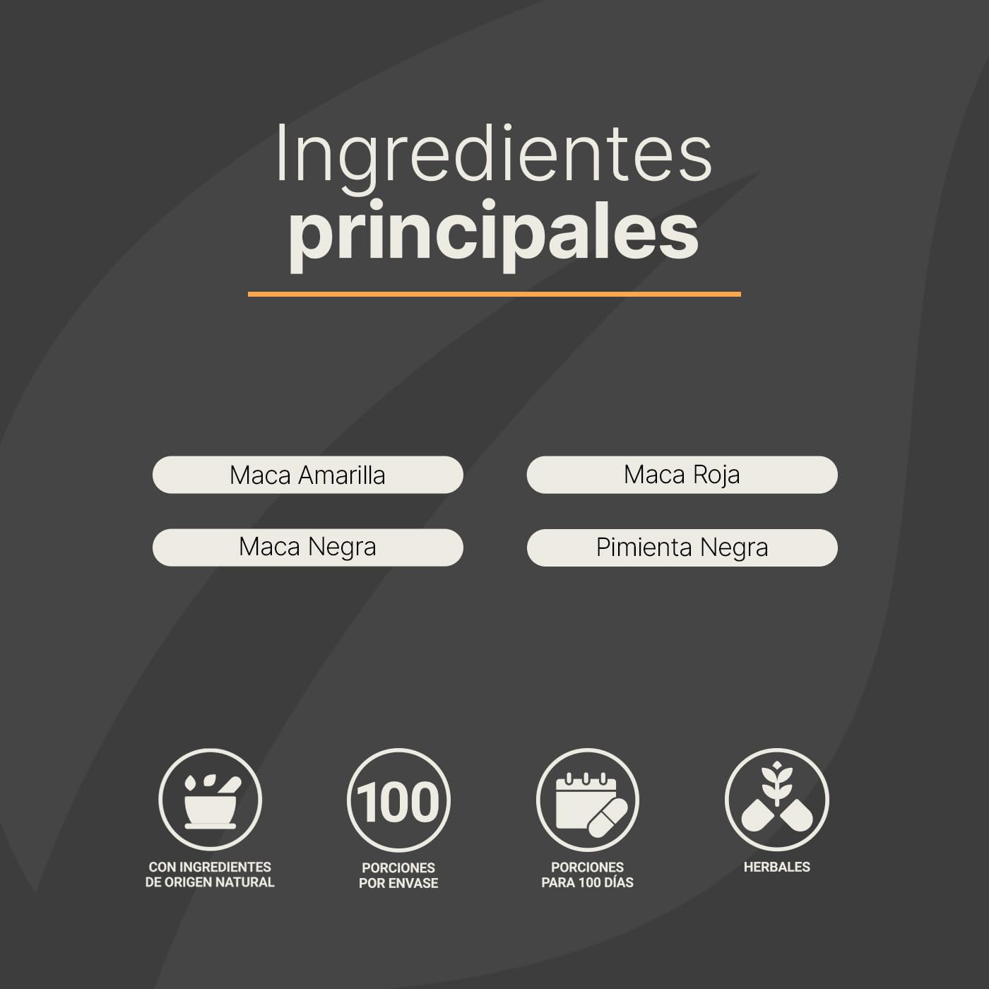 Complejo de Maca 200 Cápsulas 1000 mg por porción. Amarilla, Negra, Roja y Pimienta Negra. Ingredientes naturales. Maca Blend.