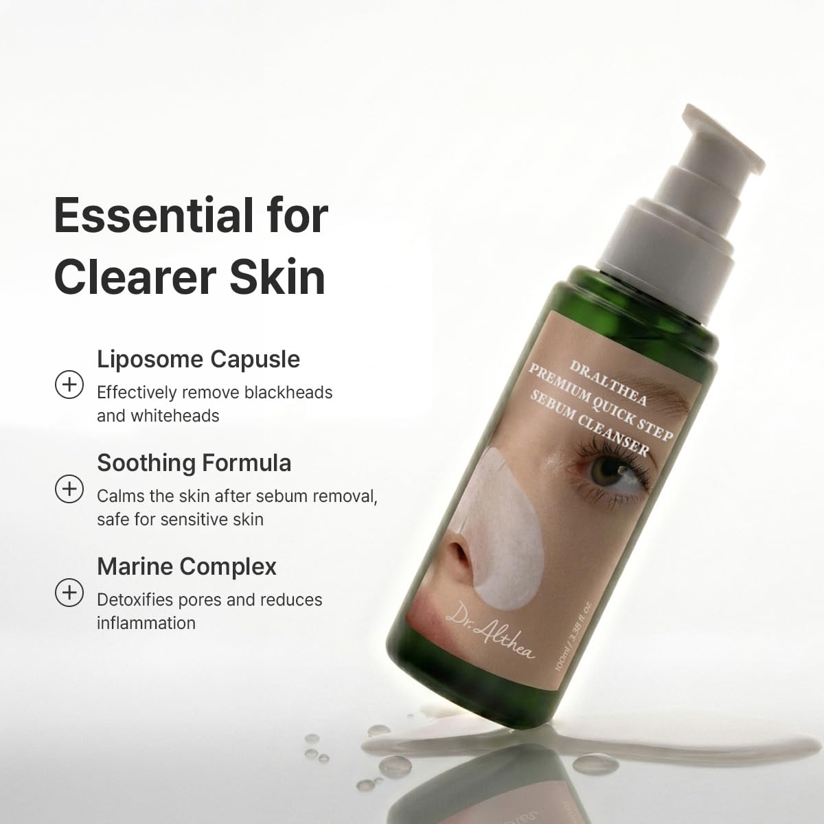 Dr.Althea Premium Quick Step Sebum Cleanser | Quick and Effective Blackhead Remover | Facial Exfoliant for Sensitive Skin | Korean Skin Care | 3.38 fl oz