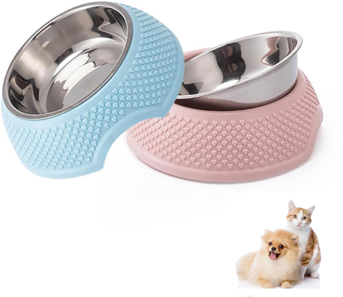 Plato Tazón de Mascotas XINYUICEAN Inoxidable Doble Propósito para Perro y Gato