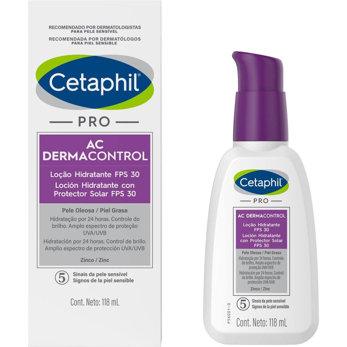 CETAPHIL PRO AC Dermacontrol 1 pz 118 ml Efecto Calmante y Seborregulador Recomendada por Dermatólogos para Piel Sensible, 051 kilograms, 118 mililitro, 1
