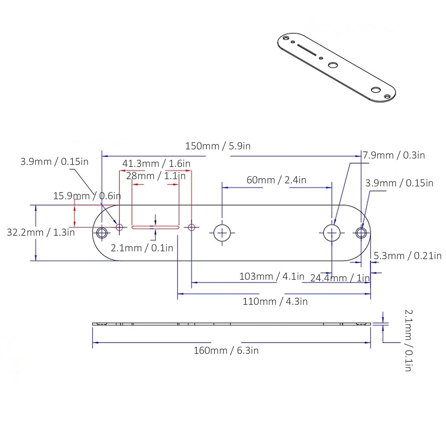 Placa De Circuito Precableada para Guitarra, Metal Cromado Placa De Control De Guitarra Placa De Control con Perillas e Interruptores para Guitarra Eléctrica TL (Negro)