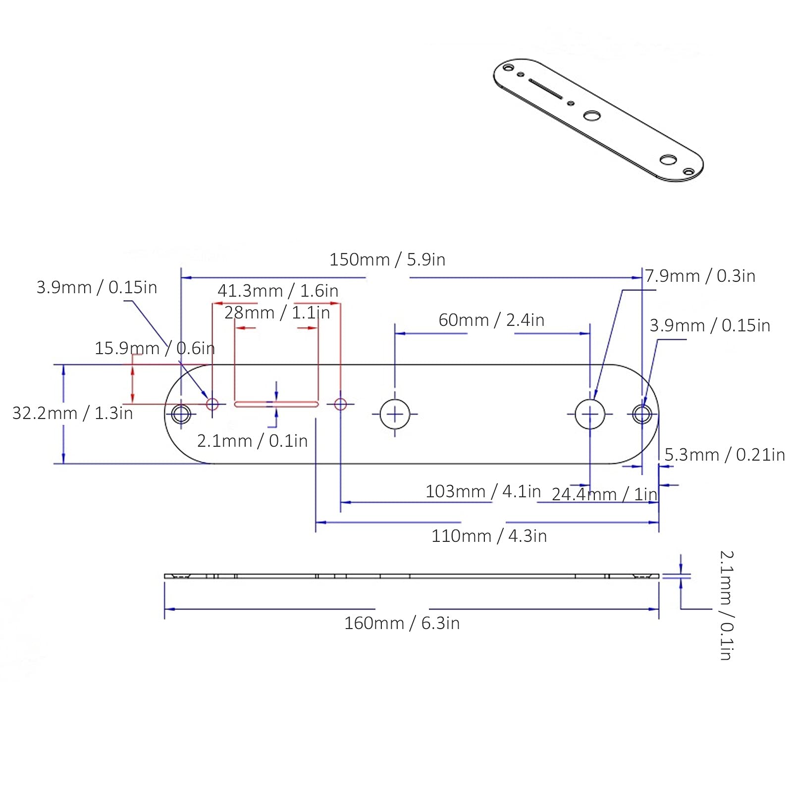 Placa De Circuito Precableada para Guitarra, Metal Cromado Placa De Control De Guitarra Placa De Control con Perillas e Interruptores para Guitarra Eléctrica TL (Negro)
