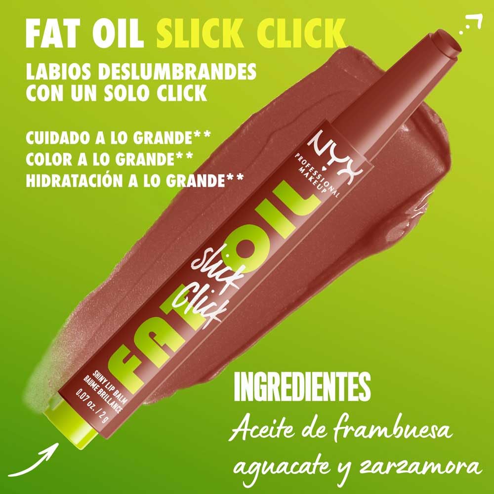 NYX Professional Makeup, Fat Oil Slick Stick, Brillo de Labios, Link in My Bio
