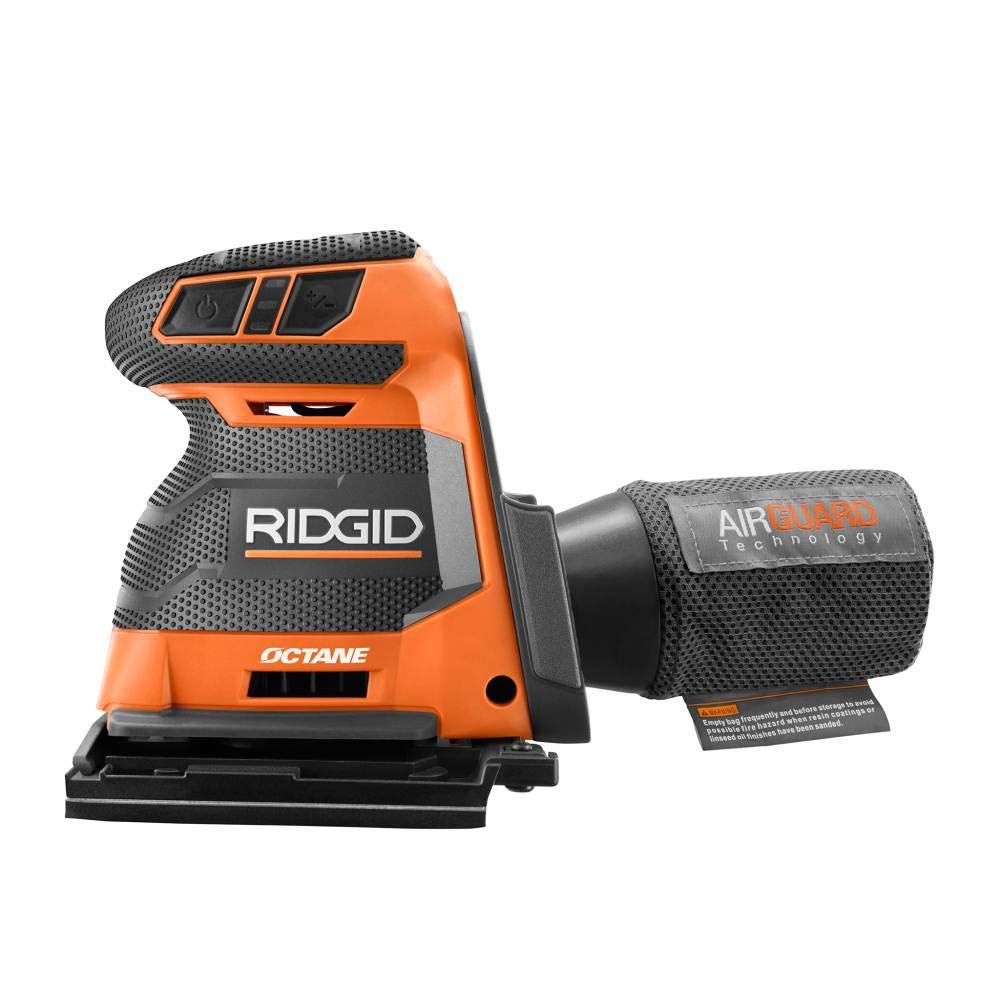 Ridgid OCTANE - Lijadora inalámbrica sin escobillas de 3 velocidades 1/4 de hoja, herramienta desnuda, R86064B, (empaquetado a granel, embalaje no retorno)