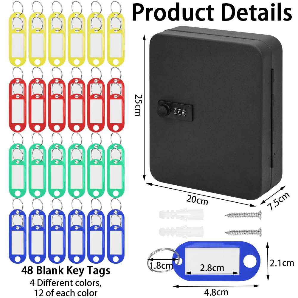 Clóset de Llaves Zerdie en Blanco con Cerradura de Combinación y Capacidad para 48 Llaves
