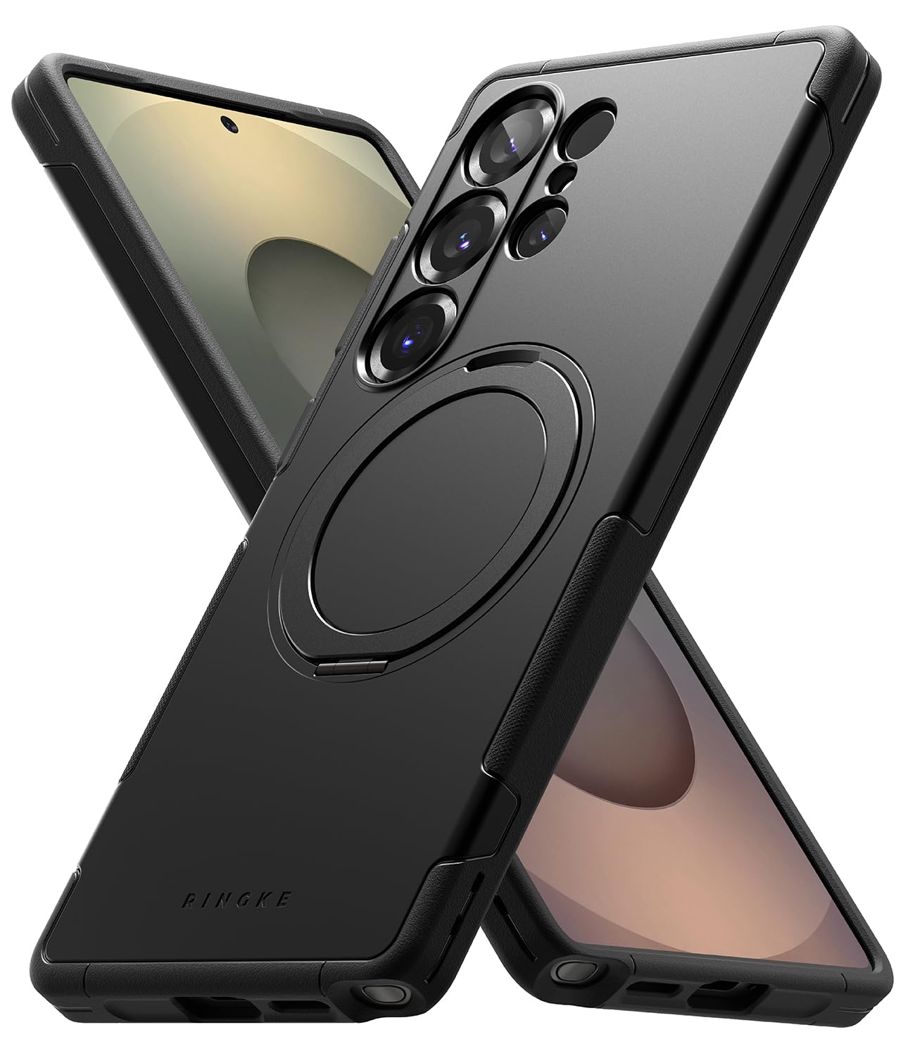 Funda Ringke Samsung Galaxy S25 Ultra Black con Soporte Magnético Ajustable y Resistente a Golpes Compatible con MagSafe para Hombre