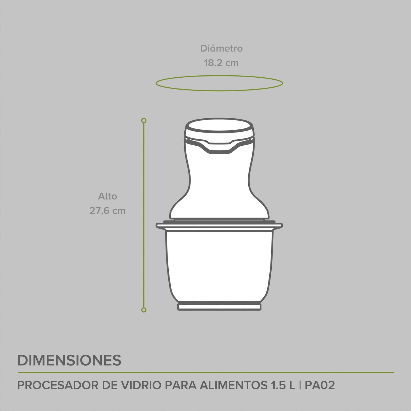 AVERA Procesador de Alimentos de Vidrio, (Pica, Licua, Ideal para Puré y Mezclar una Gran Variedad de Alimentos en Instantes) Food Processor Color Negro, PA02