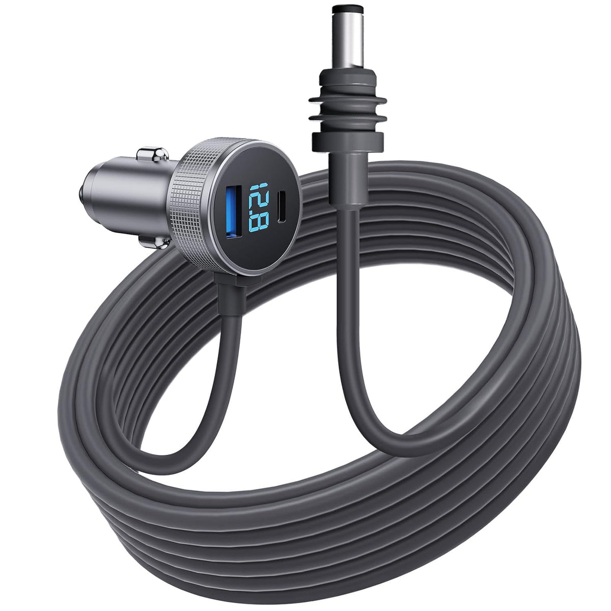 Cable de Alimentación rvicees Negro para Coche Starlink Mini con Pantalla Digital y Puerto US