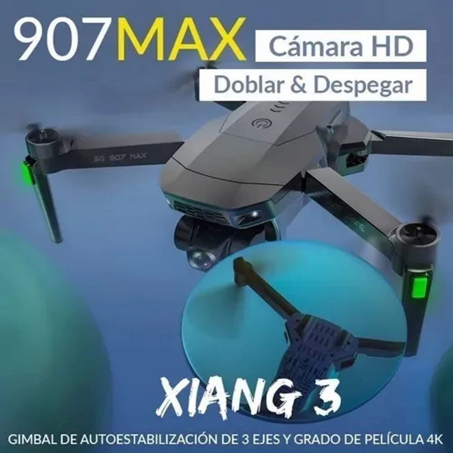 CLICKLIFE Dron Gps 4k 5g Wifi 3 Gimbal 800mts 25min 2 Camaras Sg907max