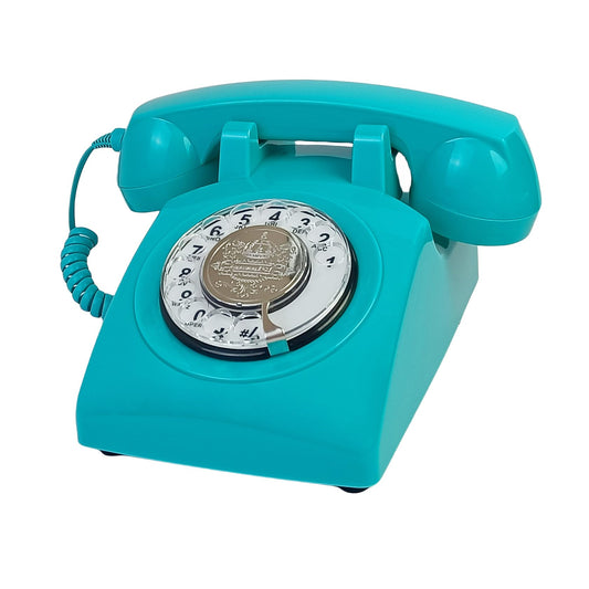 TelPal - Teléfono fijo retro, con cable antiguo vintage con teclado de esfera giratoria de moda antigua, teléfono decorativo clásico de los años 80 para regalo